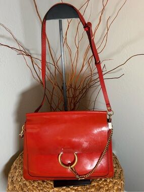CHLOE PATENT LEATHER FAYE CROSSBODY HANDBAG